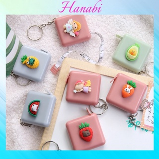 Thước dây cuộn mini rút tự động Kiểu Dáng Hoạt Hình Đáng Yêu  kèm móc khóa tiện dụng Hanabi TĐ02