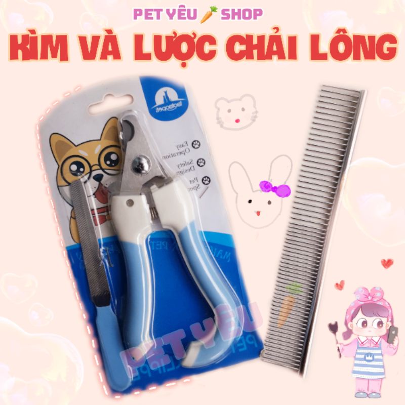 Kìm và lược❤️FREESHIP❤️  cắt móng và chải lông thỏ bọ chinchilla chó mèo
