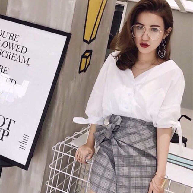 Sơ mi cổ v sành địu