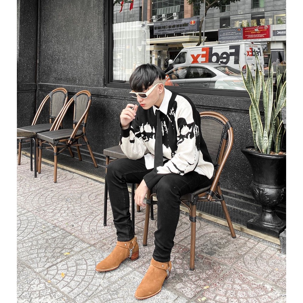 Phụ Kiện Cho Boots TARMOR Màu Nâu Da Lộn Harness Chain In Tobacco Suede