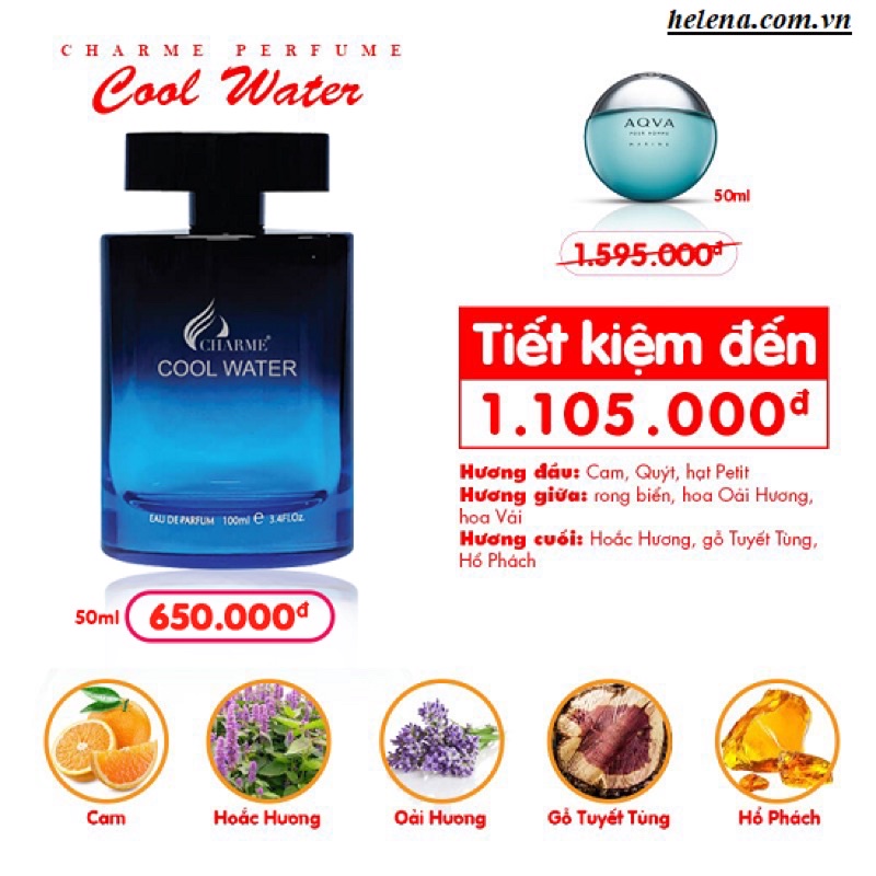 Nước Hoa Nam Cha.rme Cool Water 100ml