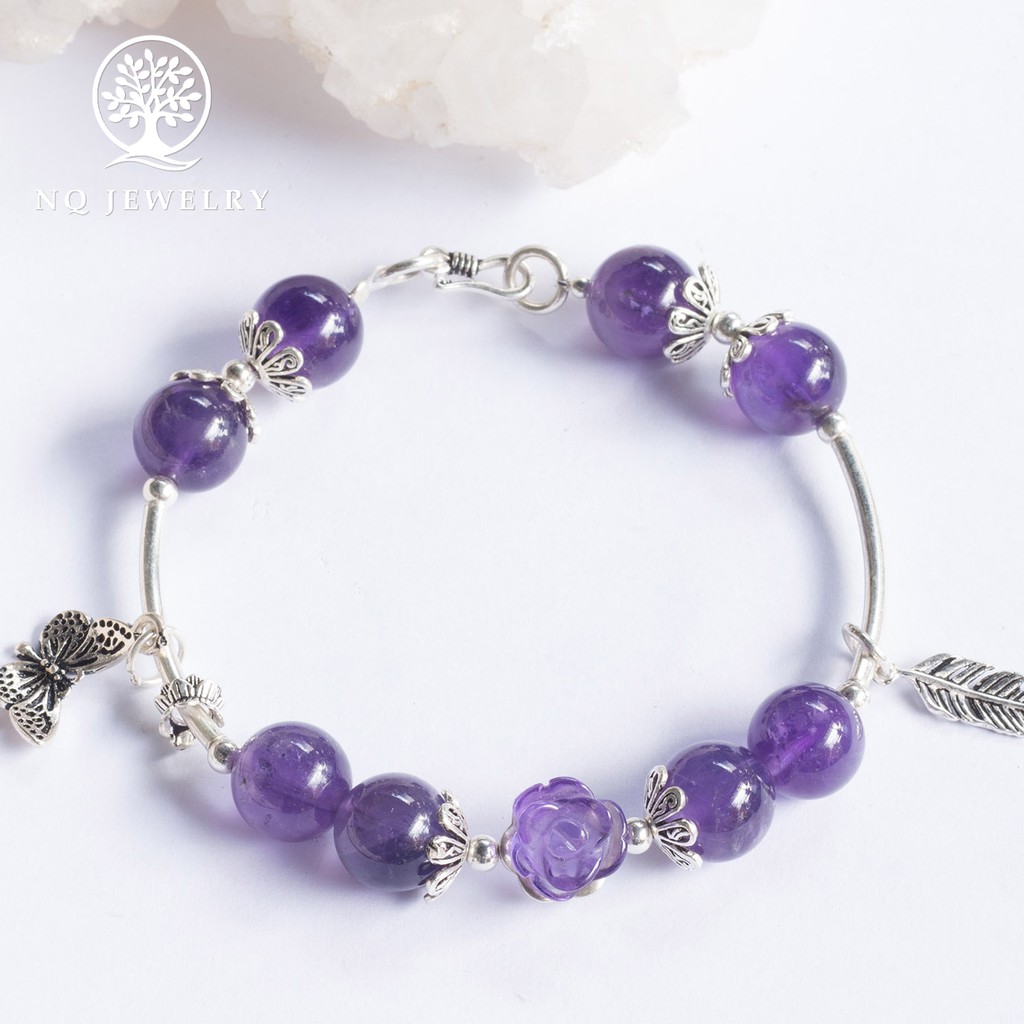 Vòng tay phối charm hoa mẫu đơn - NQ Jewelry