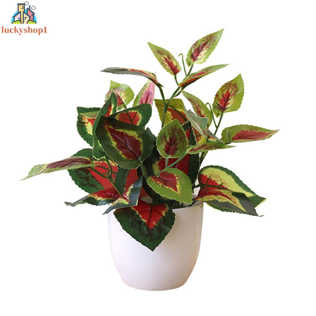 1PCS Fresh Fresh Artificial Foliage Desktop Plant Potted Mall＋Pot Decoration