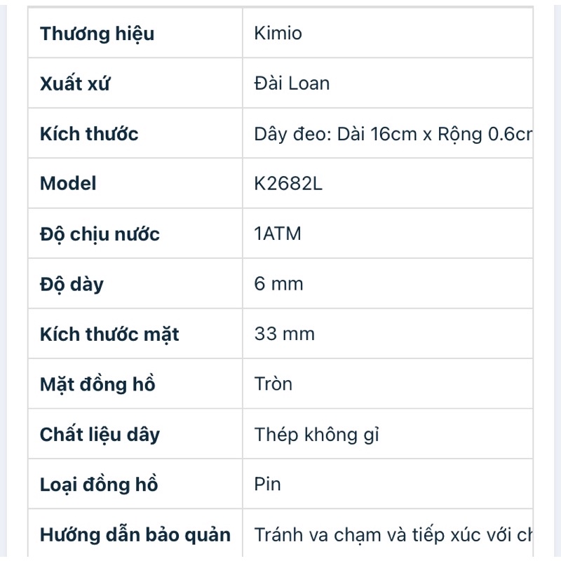 Đồng Hồ Nữ Dây Kim Loại Kimio K2682L (33 mm)