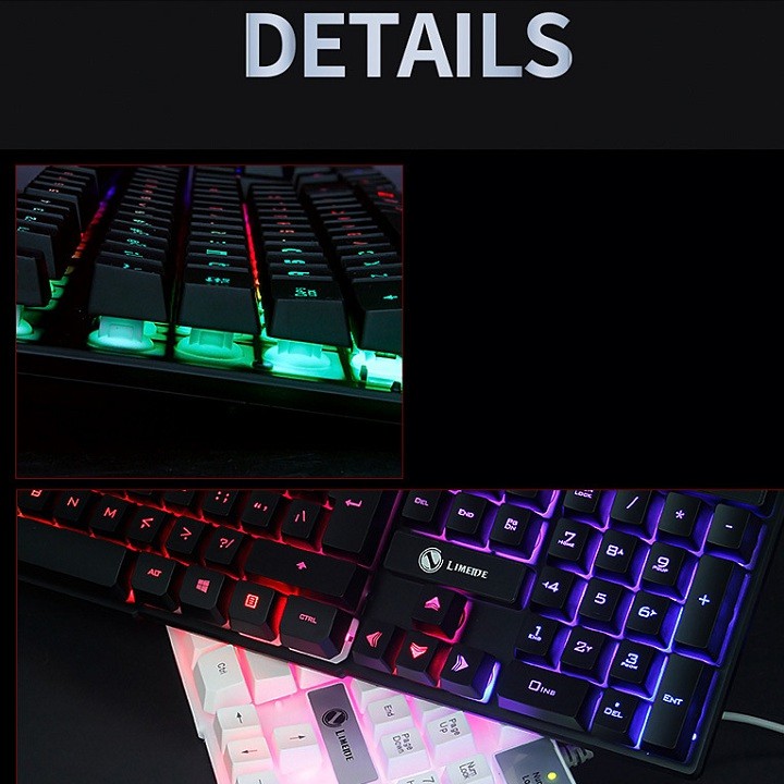 Combo bàn phím giả cơ và chuột Led 7 màu LIMEME TX30 - T06 (Đen) + Tặng kèm tấm lót chuột | BigBuy360 - bigbuy360.vn
