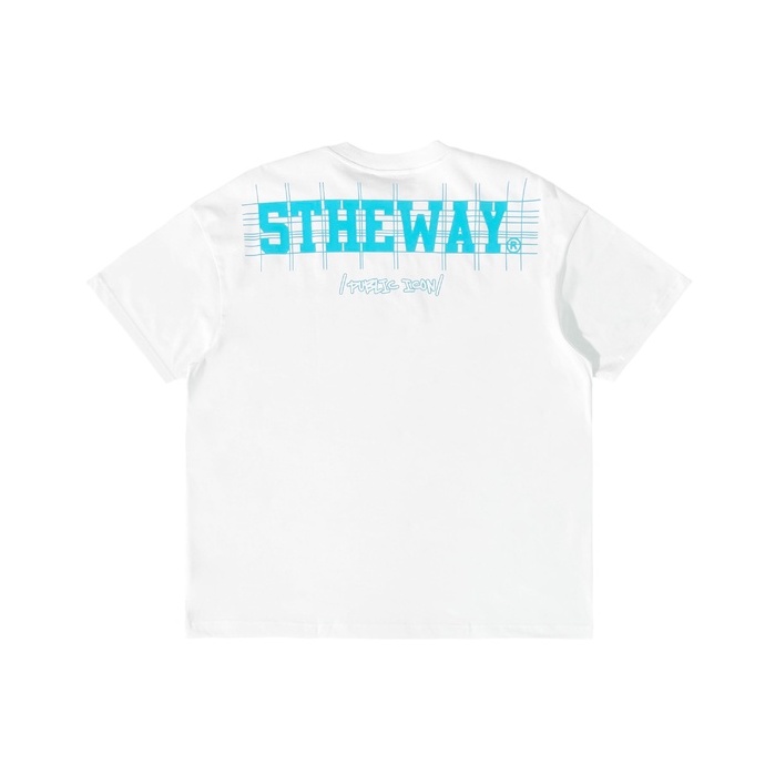 5THEWAY® /public icon/ LETTER DROP SHOULDER TEE™ in WHITE aka Áo Thun Trắng Tay Ngắn