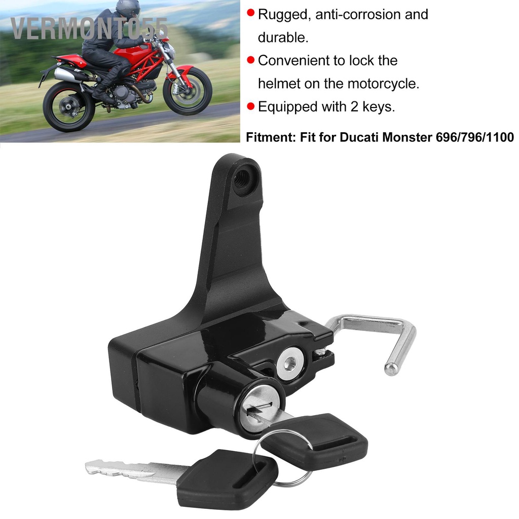 Vermont055 Khóa Chống Trộm Mũ Bảo Hiểm Kim Loại Xe Máy Có 2 Chìa Phù Hợp Với Ducati Monster 696/796/1100