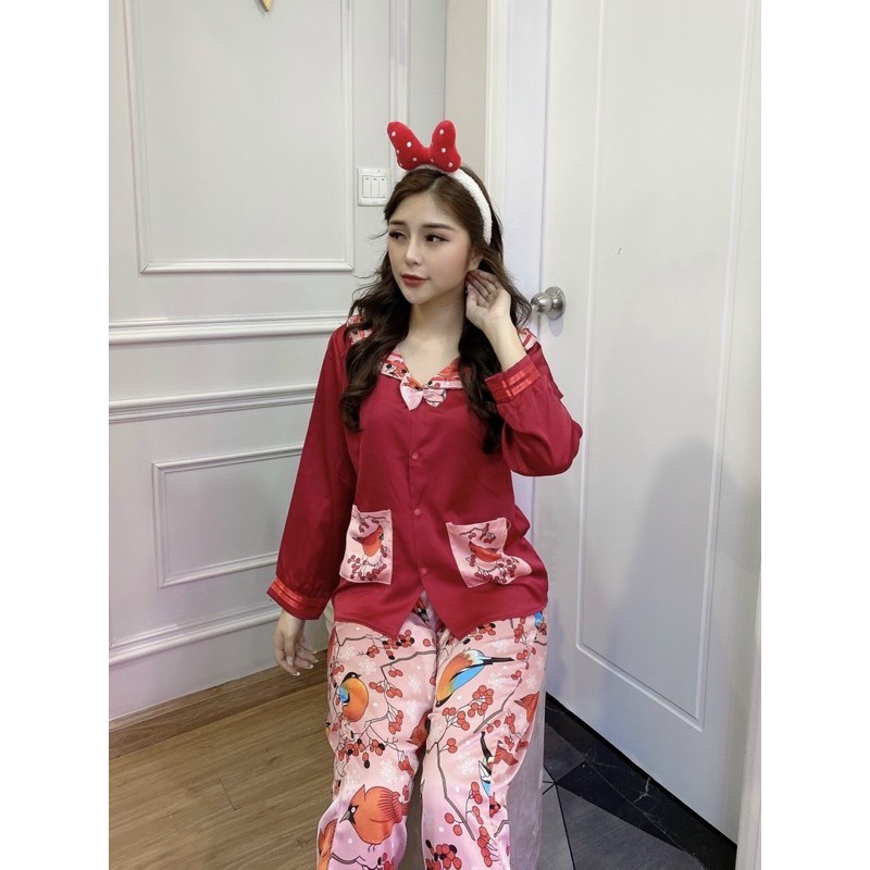 BỘ PYJAMA TIỂU THƯ NƠ CỔ HAI TÚI