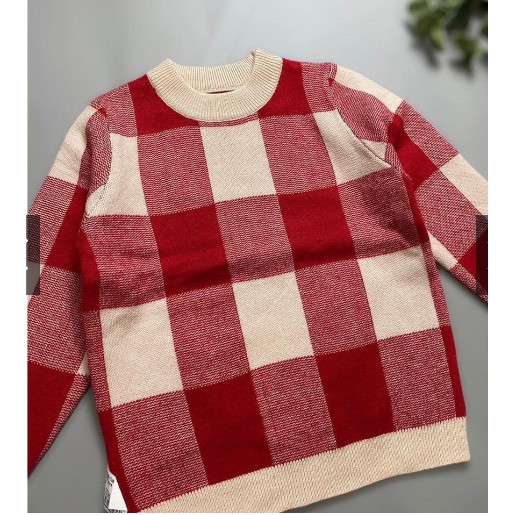 Áo len kẻ Caro màu đỏ mịn đẹp