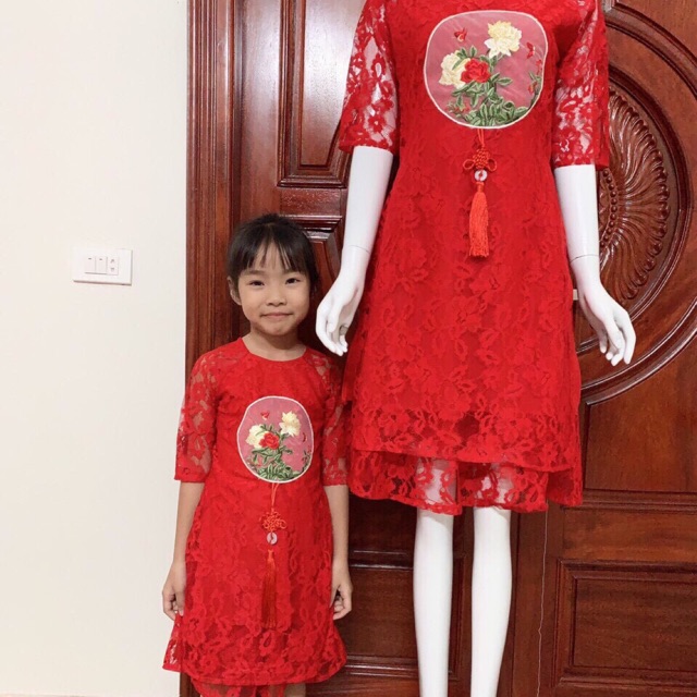 Sét áo dài cách Tân cho mẹ và bé ( bé:10- 38kg)