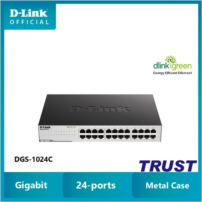 D-Link Switch Gigabit 24 cổng 10 100 1000Mbps Gắn tủ Để bàn thumbnail