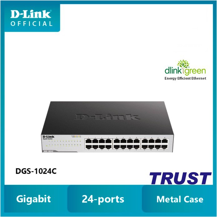 D-Link Switch Gigabit 24 cổng 10/100/1000Mbps Gắn tủ/ Để bàn -Bộ chia mạng switch D-LINK DGS-1024C