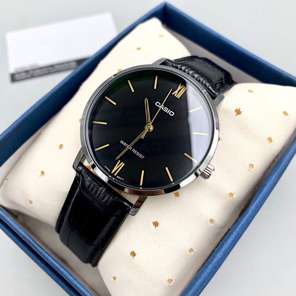 Đồng hồ nam dây da Casio Anh Khuê MTP-VT01L-1BUDF