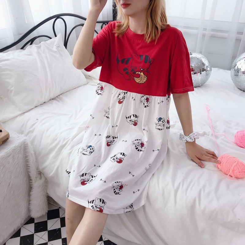 [VIDEO THẬT] Đầm Mặc Nhà Đáng Yêu Cho Nữ, Đầm Ngủ Vải Mềm Mát | BigBuy360 - bigbuy360.vn