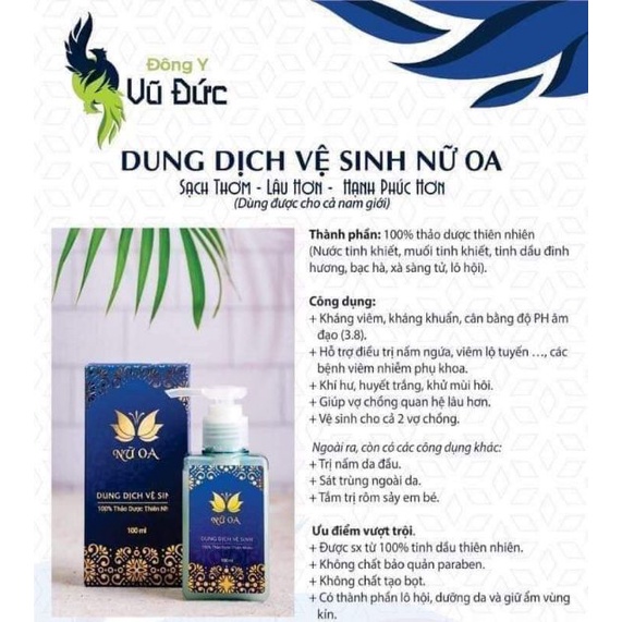 Dung Dịch Vệ Sinh Phụ Nữ Nữ Oa 40ml Thảo Dược Tự Nhiên, Kháng Khuẩn, Khử Mùi Hôi, Nấm Ngứa, Se Khít, Làm Hồng EVA