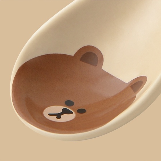 Thìa gốm sứ Line Friends chất lượng cao; thìa ăn súp, cơm siêu dễ thương