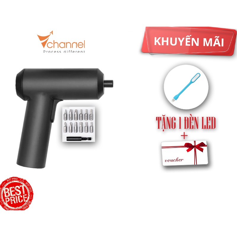 Máy bắn vít điện/Tua vít điện Xiaomi Mijia 12 đầu, bảo hành 6 tháng * Tặng 1 đèn LED *