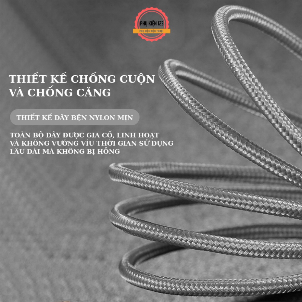 Dây cáp sạc 3in1 đa năng Wekome WDC-091 dây dù cao cấp tương thích mọi thiết bị