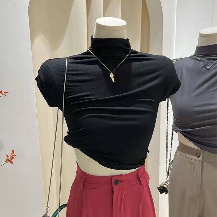 Áo Thun Ngắn Tay Cổ Lọ Thời Trang Hàn Quốc Đơn Giản