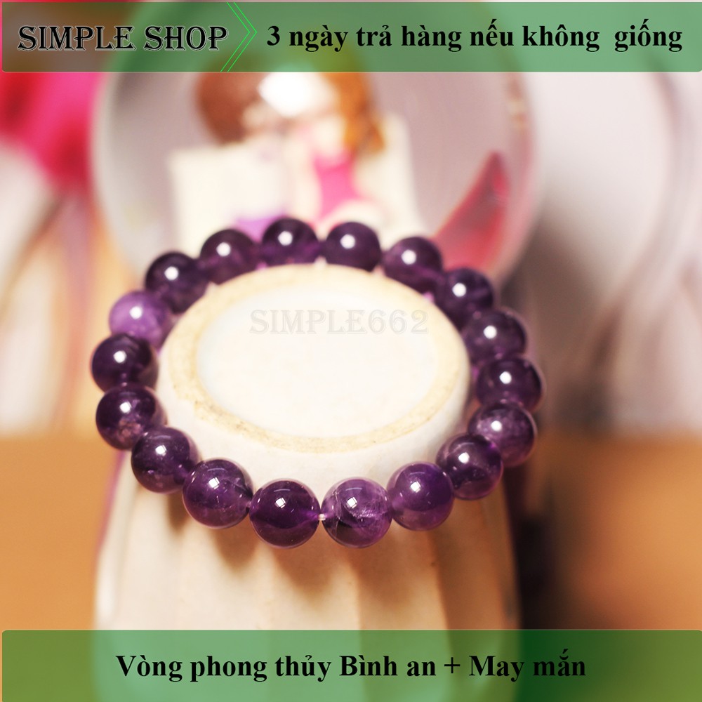 Vòng tay phong thủy ĐÁTHẠCHANH Tím đầy mê hoặc hợp HỎA