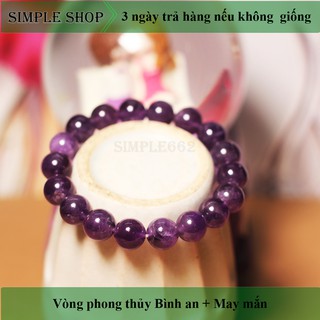 Vòng tay phong thủy ĐÁTHẠCHANH Tím đầy mê hoặc hợp HỎA