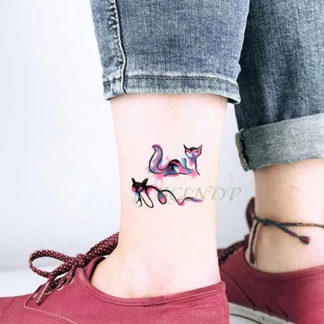 Hình xăm mèo ma thuật a13. Xăm dán tatoo mini tạm thời, size &lt;10x6cm