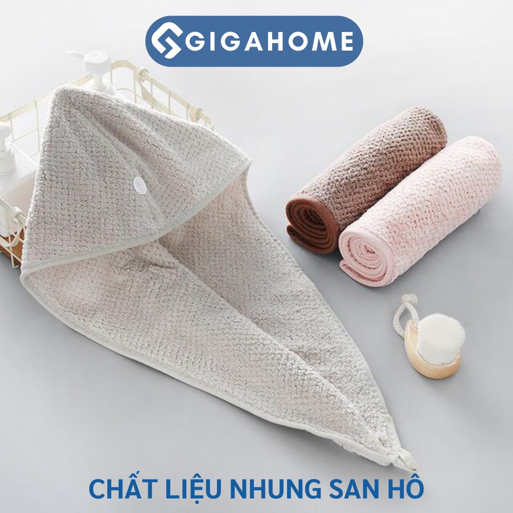 Khăn Quấn Ủ Tóc Lau Khô Siêu Tốc GIGAHOME Thấm Hút Cao, Mềm Mại, Thoáng Khí 8755