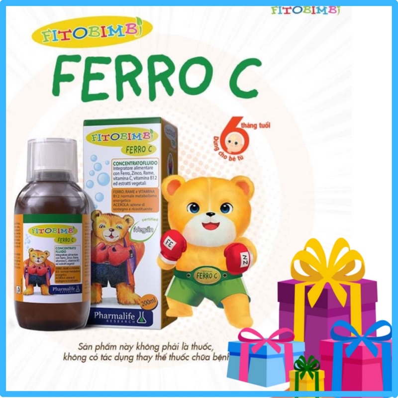 Fitobimbi Ferro C Bổ Sung Sắt, Kẽm, Vitamin C Tăng Đề Kháng, Bổ Máu Cho Bé