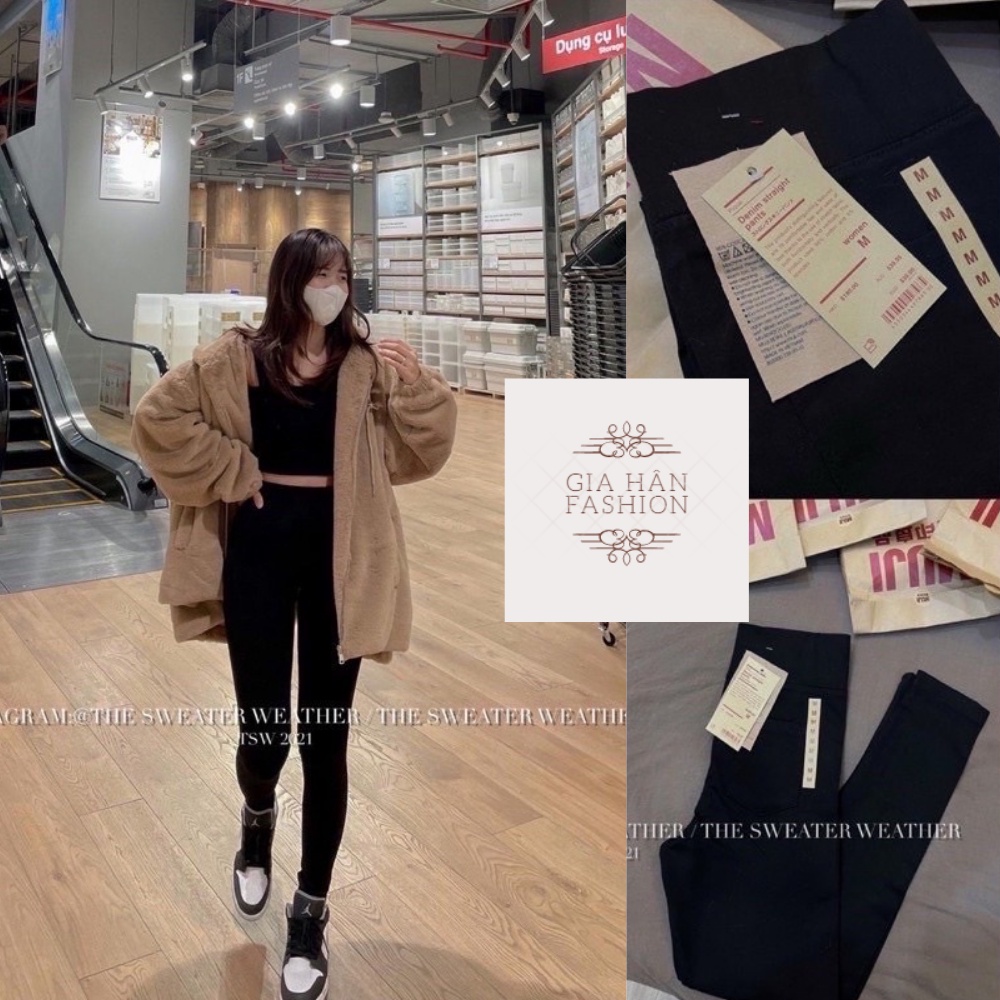 Mã 452 Quần Legging Cạp Cao, Quần Dài Legging Nữ Túi Giấy Muji Cạp Cao Có Bigsize 80kg