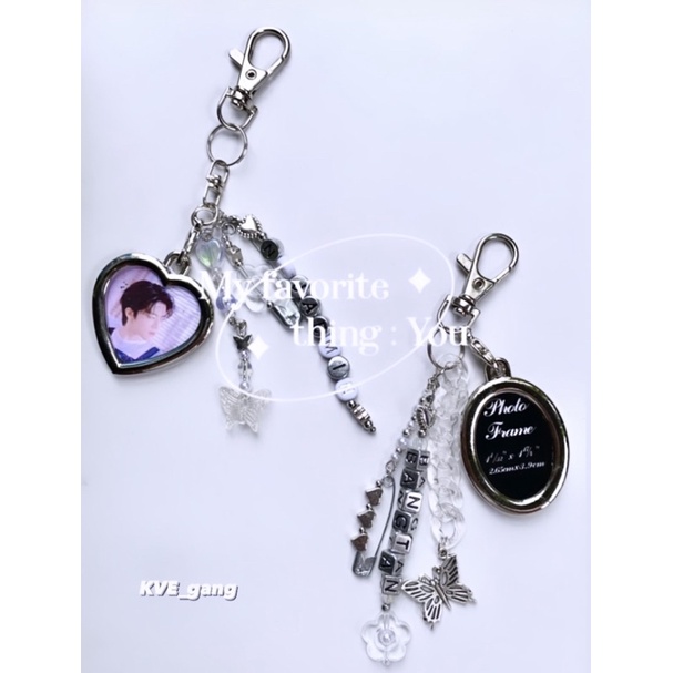 Keyring, móc khoá handmade kèm khung ảnh keyring dùng trang trí balo, binder... siêu xinh🤍🤍