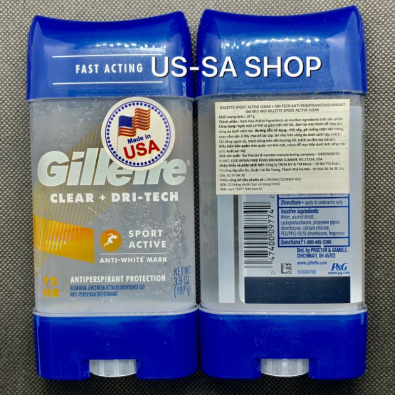 MẪU MỚI 2021 Lăn khử mùi dạng gel Gillette Sport