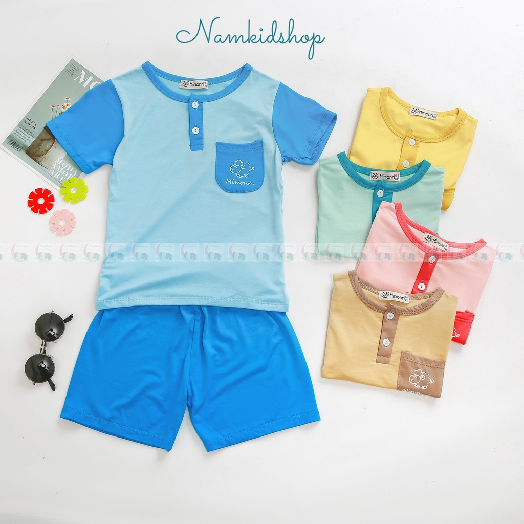 Đồ bộ cộc tay Mimonry chất thun lạnh có túi cực đẹp bé trai bé gái Namkidshop (QATE420)