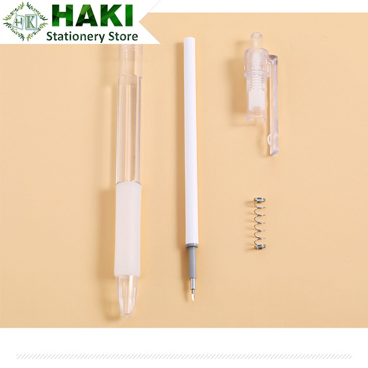 Dao rọc giấy hình bút HAKI màu trắng thiết kế an toàn tiện dụng D04