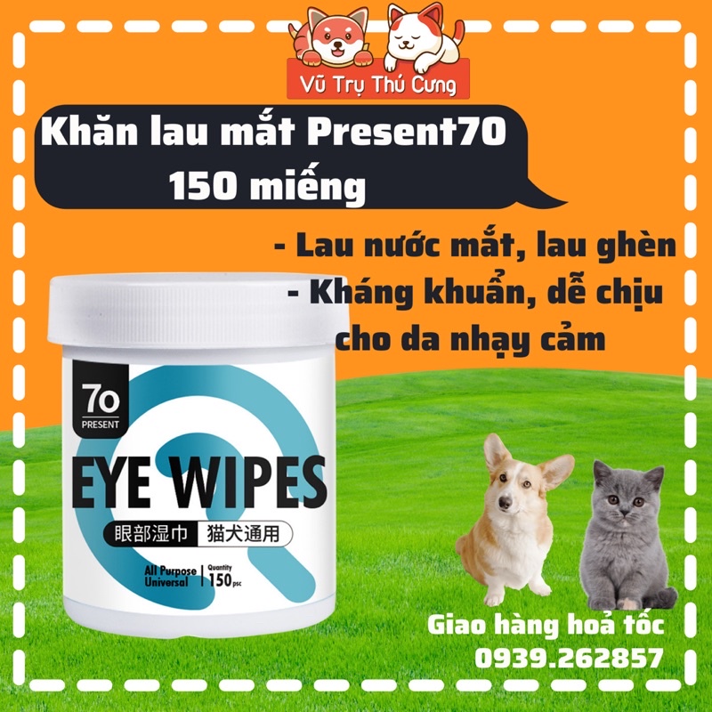 Khăn ướt kháng khuẩn lau mắt, lau tai cho Chó mèo, Khăn vệ sinh mắt cho thú cưng