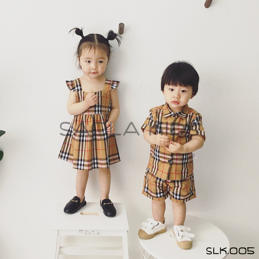 [FREE SHIP] BỘ + VÁY họa tiết kẻ BBR cho bé - CHÍNH HÃNG SAOLA KIDS