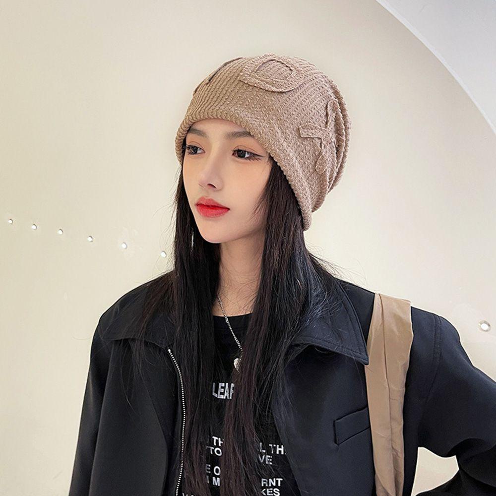 Mũ Beanie Dệt Kim Màu Trơn Dễ Thương Cho Nam Nữ