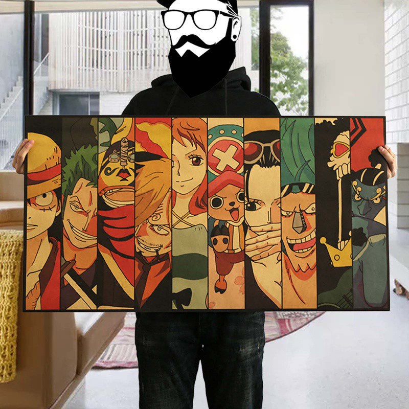 Áp Phích In Hình Nhân Vật Phim One Piece 100x55cm
