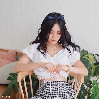 Set áo croptop quần kẻ caro