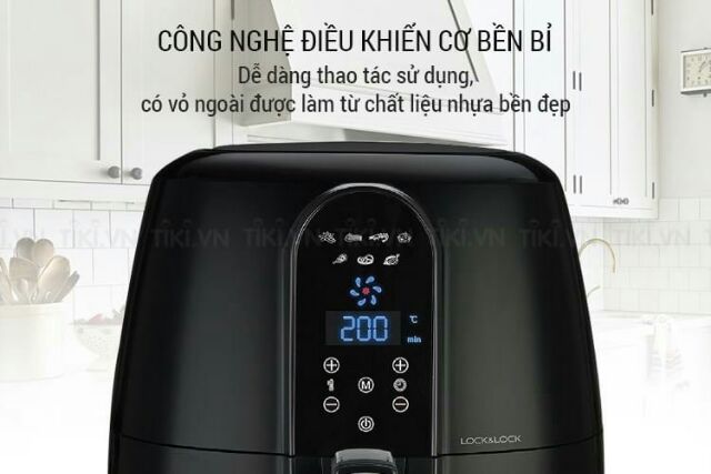 NỒI CHIÊN KHÔNG DẦU LOCK & LOCK.  5.2 L   EJF 351 BLK