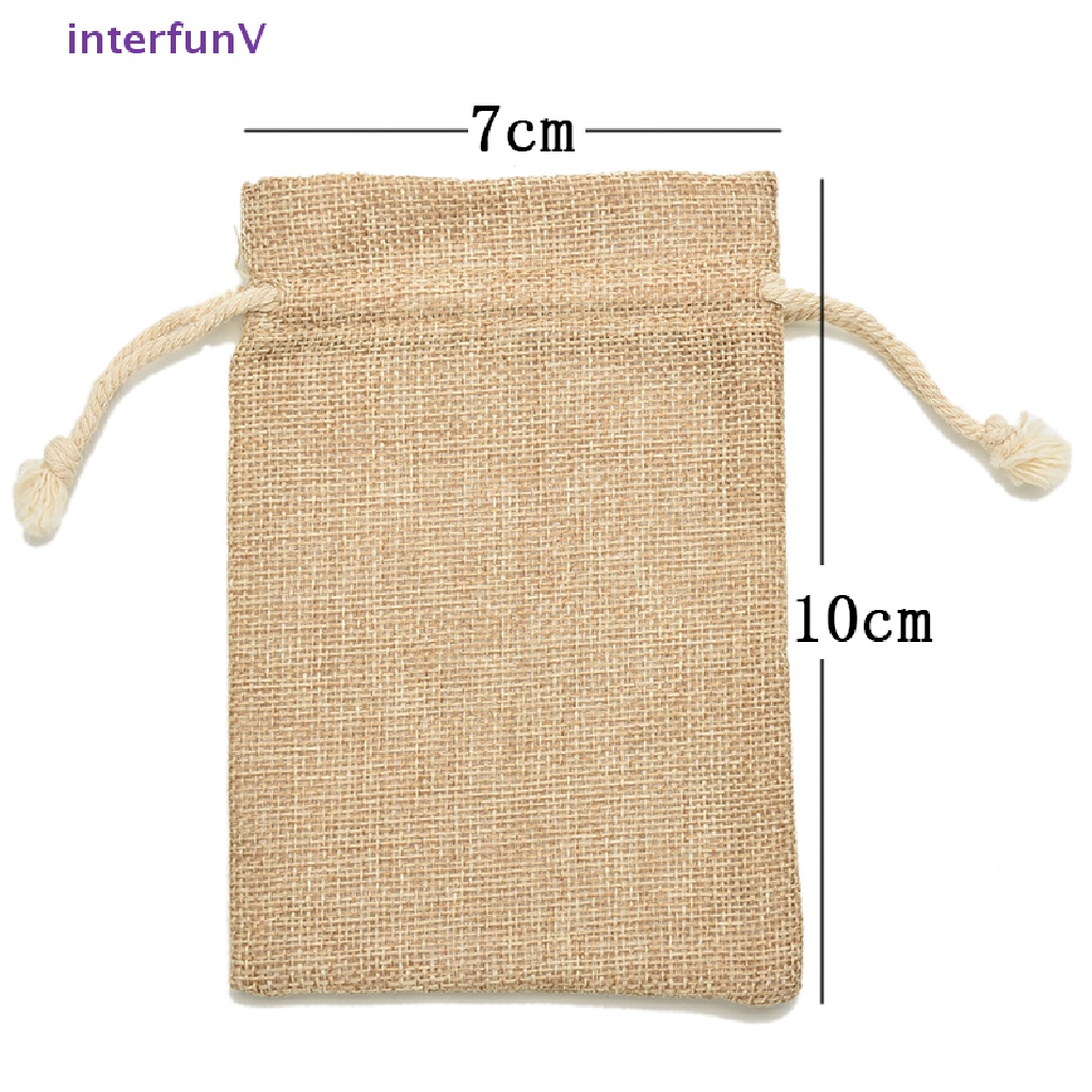 Túi Dây Rút Vải Bố Mộc Mạc Mini Đựng Quà Cưới