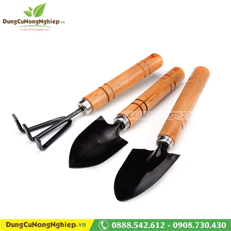Bộ dụng cụ làm vườn mini gồm 3 món bay bầu bay thon cào mini dùng chăm sóc cây trong chậu