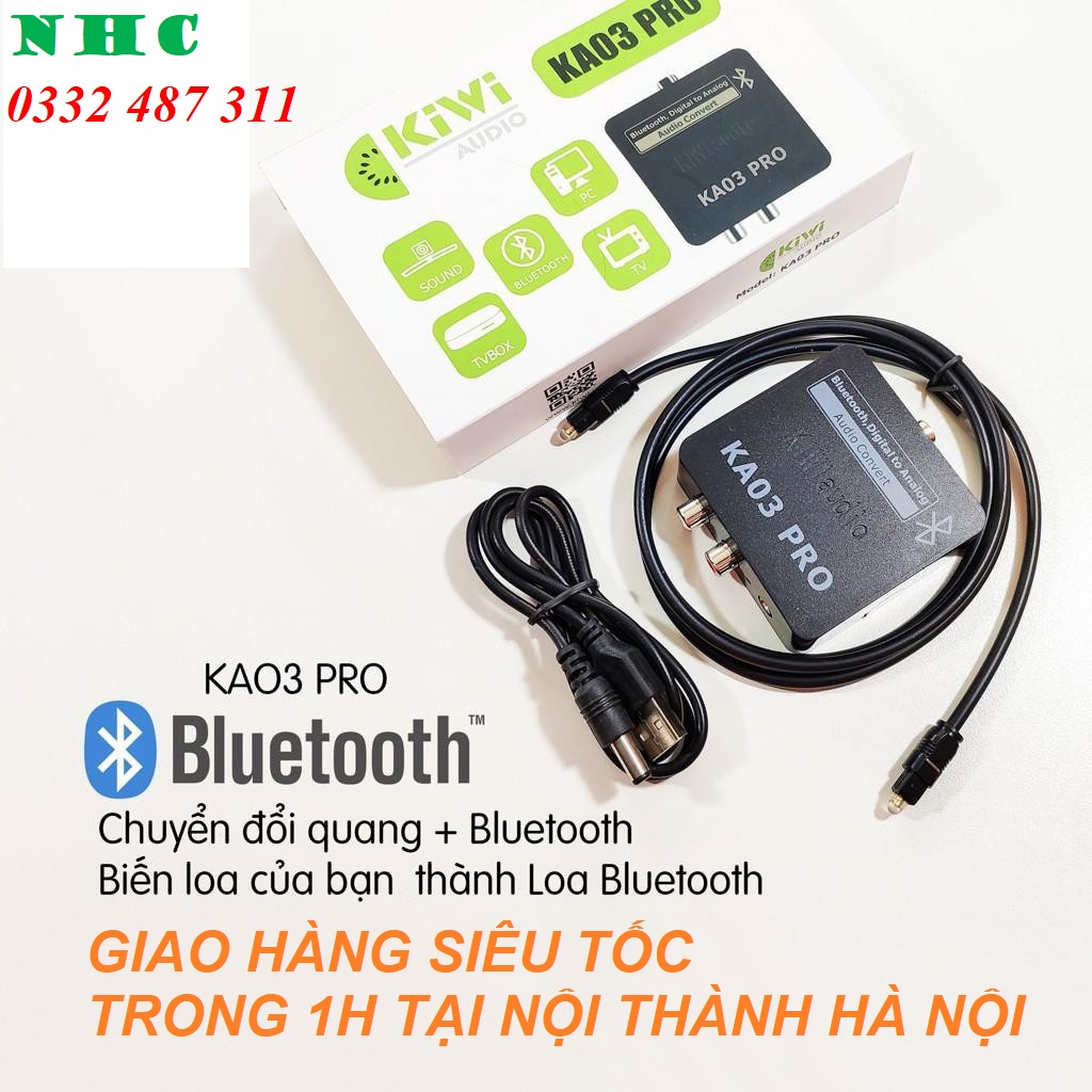 Bộ chuyển đổi âm thanh từ Optical sang Analog KIWI KA03 Pro hỗ trợ Bluetooth - Hàng chính Hãng