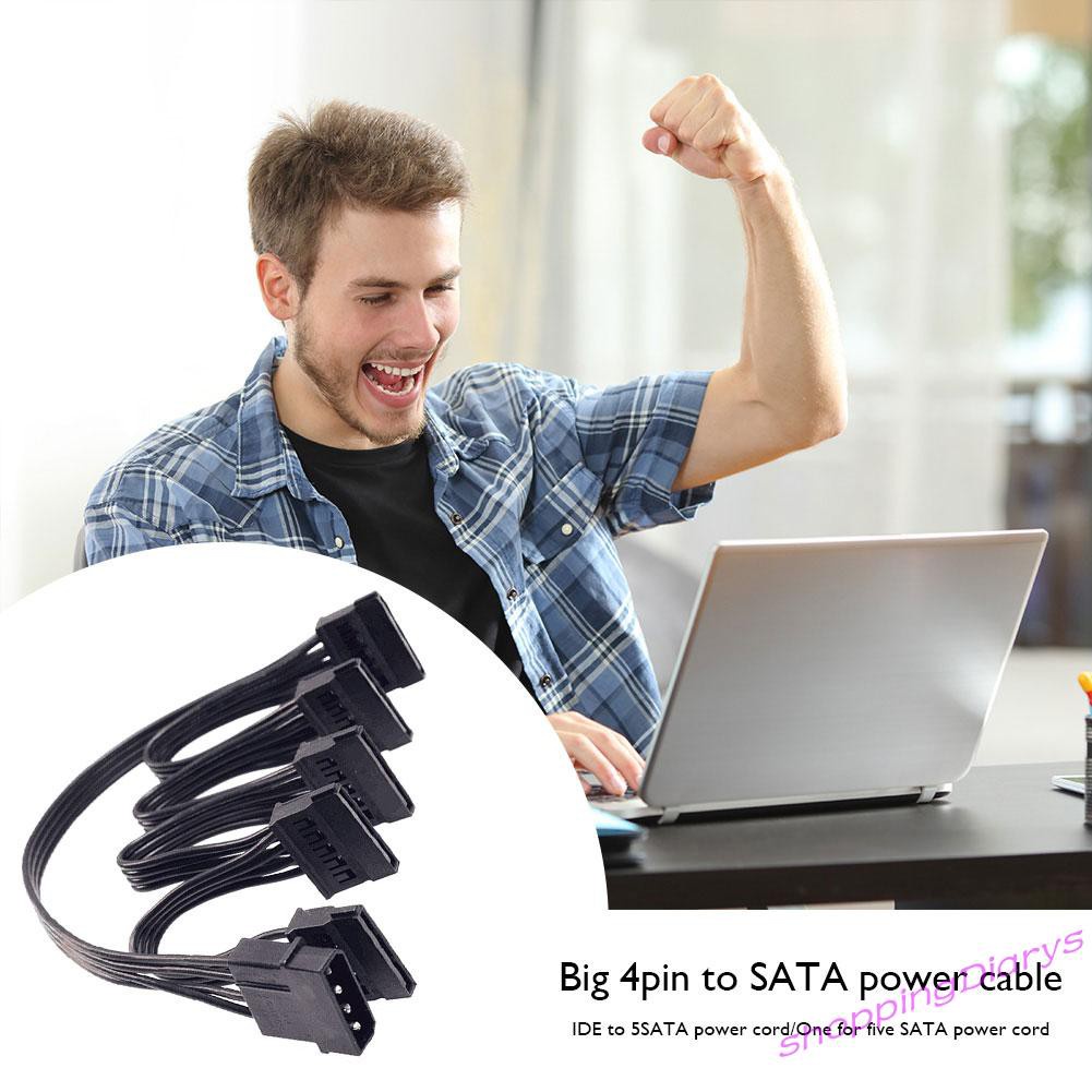 Dây Cáp Chia Nguồn 4 Pin 1 Sang 5 Sata 15 Pin 78cm