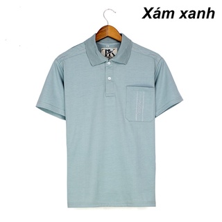 Áo thun nam trung niên có cổ có tui loại áo thun nam form rộng thêu túi phù hợp cho người lớn tuổi  ATHUN13