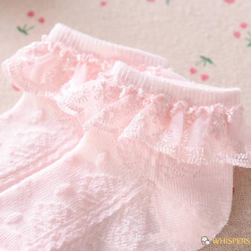 Vớ công chúa phối ren bèo chống trượt xinh xắn dễ thương cho bé gái