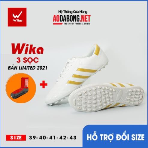 Giầy bóng đá phủi 3 sọc, CT3 chính hãng Wika đế TF bền, rẻ, đẹp tặng tất.