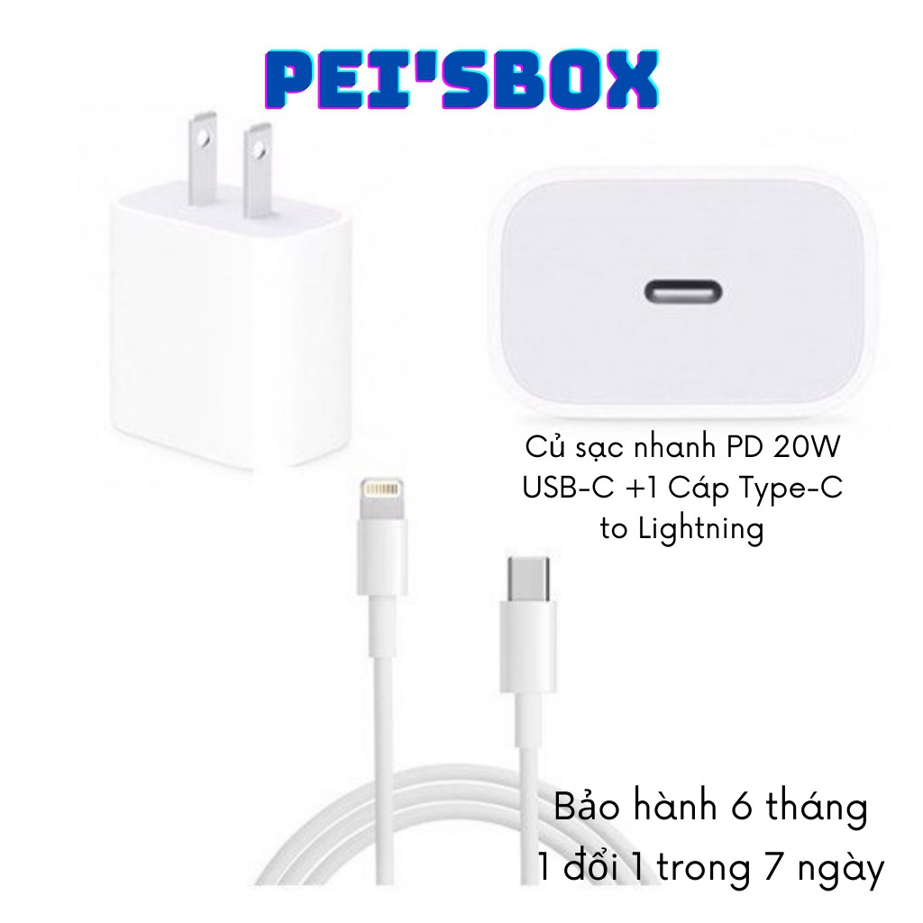 Bộ sạc nhanh iphone PD 20W Cho các dòng IP 12/11/pro/promax/X/Xs/Xsmax/8/8plus/7/7plus