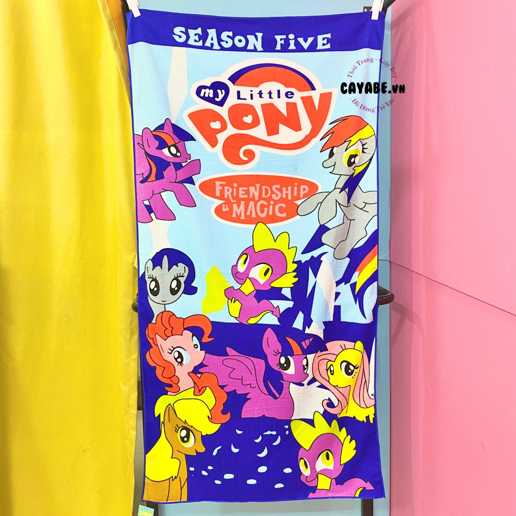 Khăn tắm cho bé CAYABE hoạt hình Disney ngựa Little Pony (Size 70X140 cm)