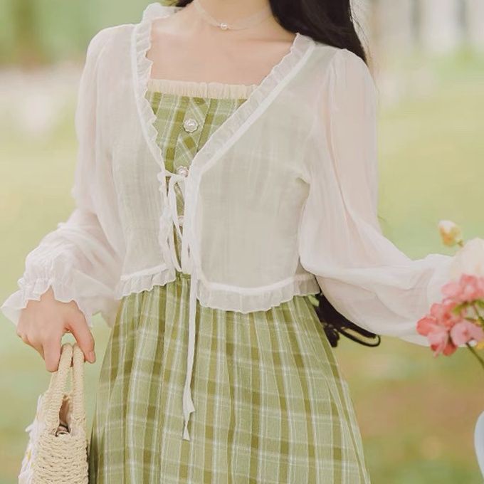 Áo Choàng Chống Nắng Tay Dài Dáng Rộng Cột Nơ Thời Trang Mùa Hè Dễ Phối Đồ Cho Nữ 2022