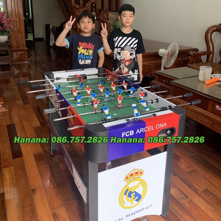Bàn Bi Lắc Bóng Đá Cỡ Lớn 1,2m, Banh Bàn Foosball Mini Real Barca 1m2 Thi Đấu Cho Gia Đình, Văn Phòng, Kinh Doanh Hanana